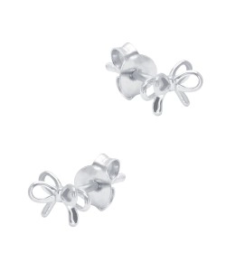 Cute Bow Shaped Silver Stud Earring STS-6486
